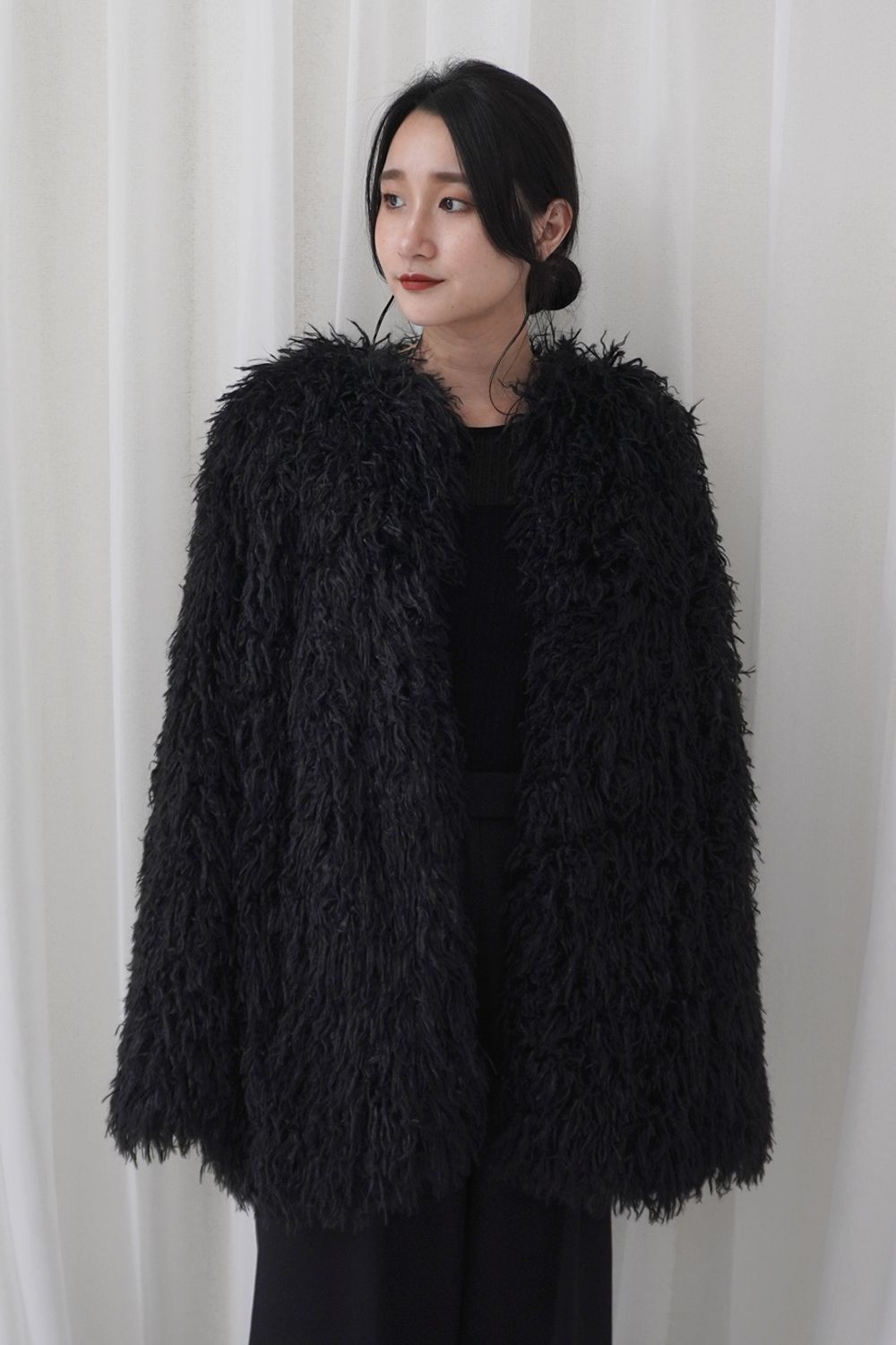 美品】セオリー SALO.FUR NALTIVISフォックスファースヌード 黒