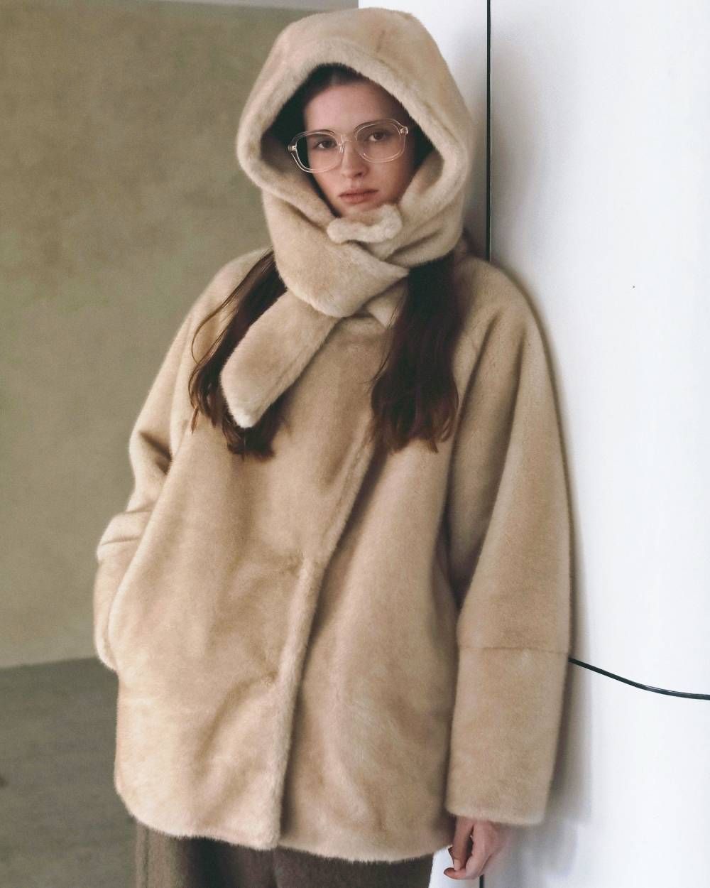 エコミンクファー ジャケット (アイボリー) Eco Minkfur Jacket (Ivory) / 26AW 【6月29日まで期間限定予約】