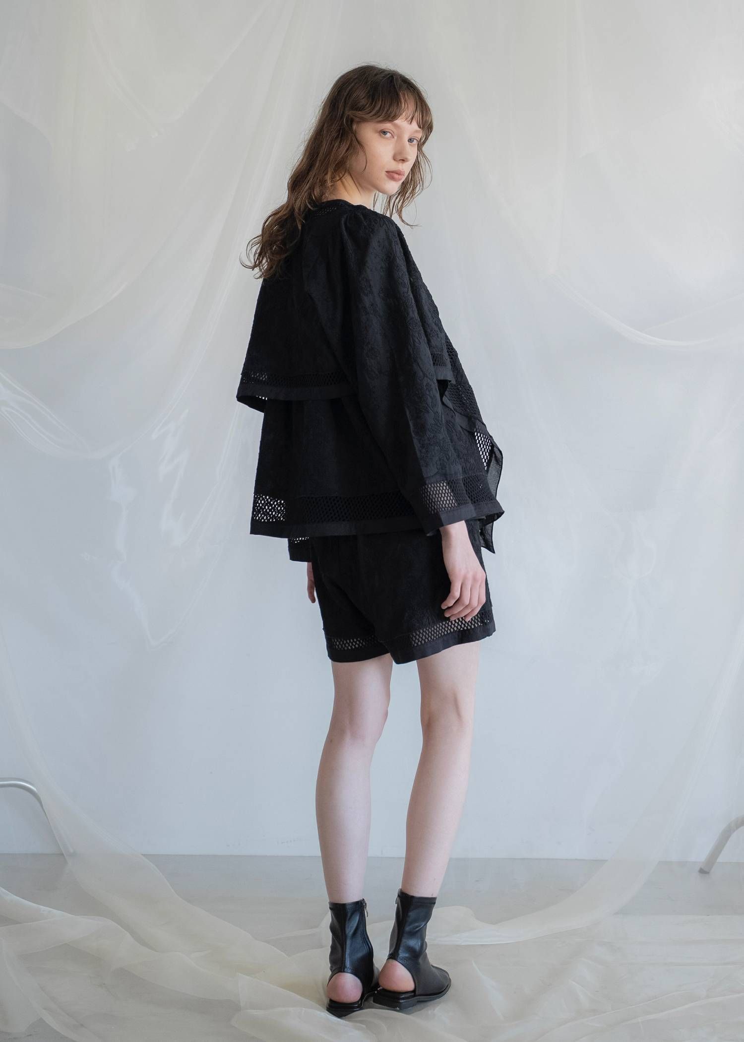 レースボレロ  (ブラック) trimming lace cropped bolero BL (Black) /  26SS
