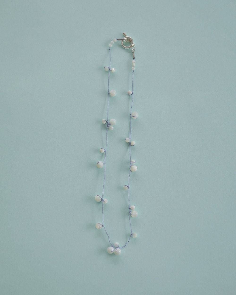 シルクコードネックレス (ラベンダー) Stone Silkcord Necklace (Lavender) / 27SS