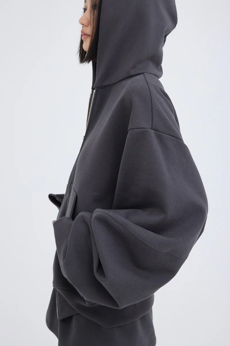 Edge forme ZIP hoodie / エッジフォーム ジップフーディ (チャコール)