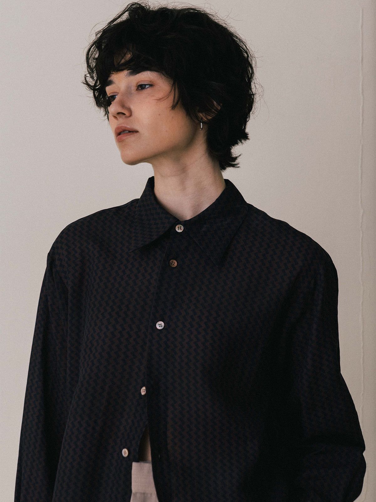 【25AW】GEOMETRIC SHIRT / ジオメトリックシャツ (ブラウン)