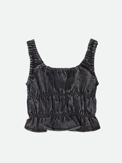 TIERED AGING LIKE DENIM TOPS / ティアード デニムトップス (ノワール)