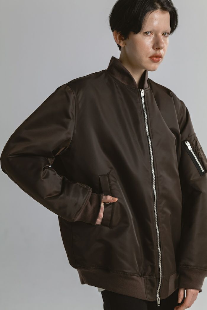【25AW】MA-1 / リモンタナイロン フライトジャケット (ブラウン)