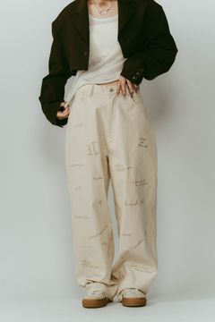 embroidered corduroy pants / レタリング刺繍 コーデュロイパンツ (アイボリー) / 25AW