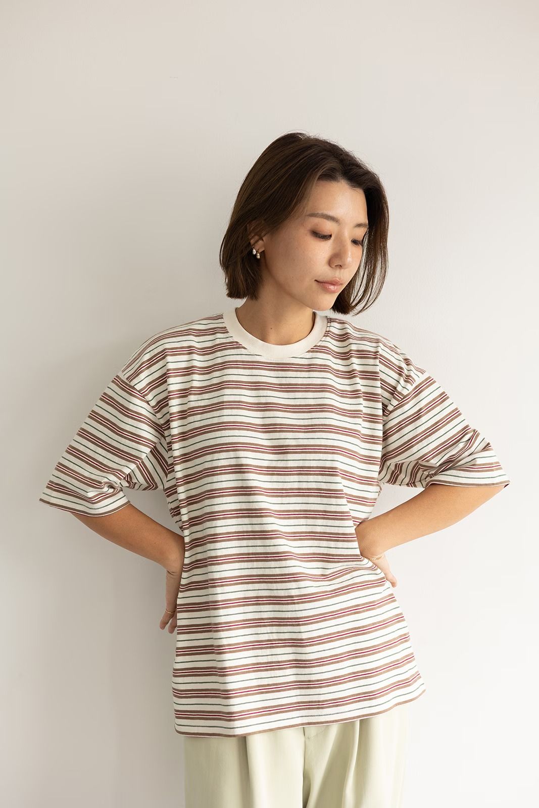マルチボーダーTシャツ (ベージュ)  Multi Border T-shirt (Beige) /  26SS
