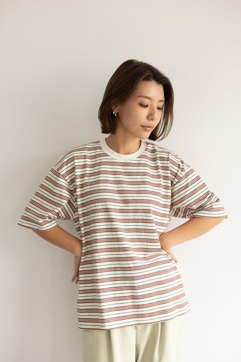 マルチボーダーTシャツ (ベージュ)  Multi Border T-shirt (Beige) /  26SS