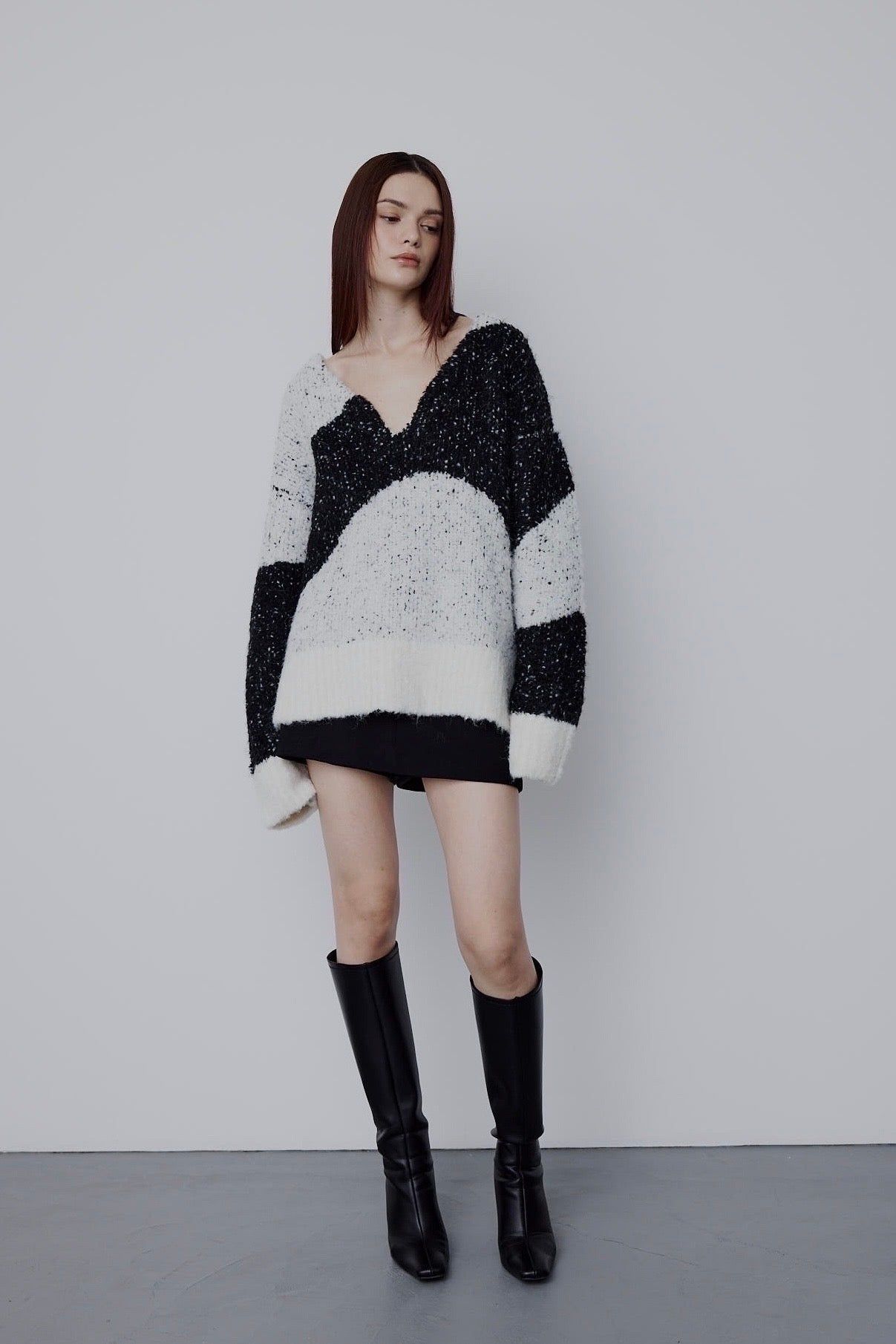 Are curve art knit (ホワイト)