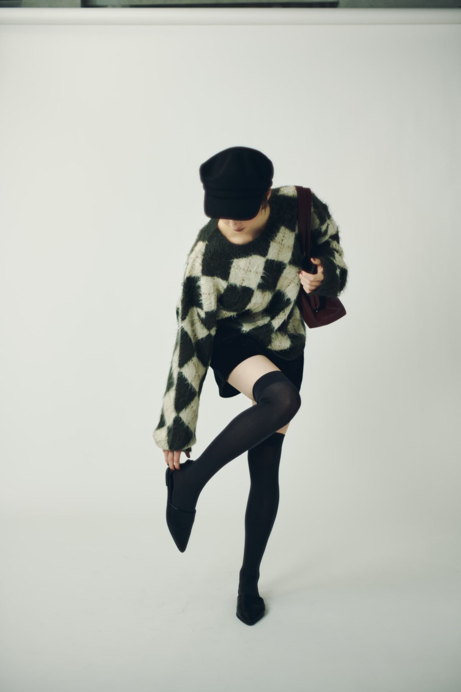 アーガイルニット (ブラウン) argyle knit(unisex) (Brown) / 26AW