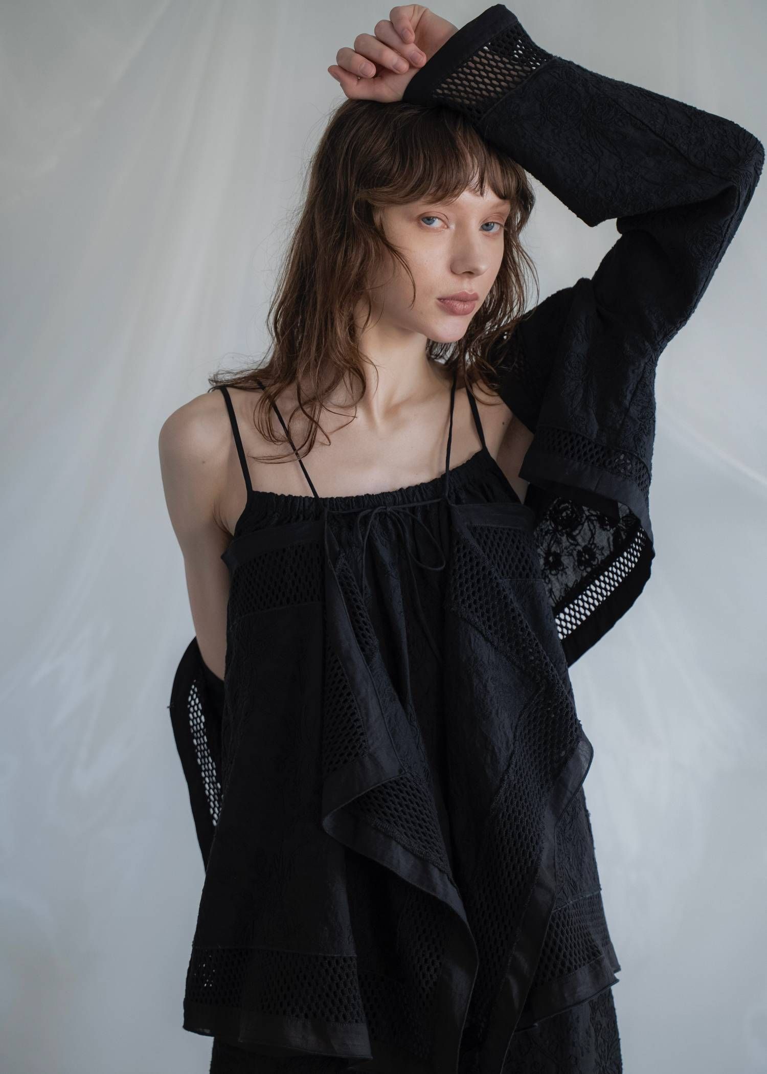 レースボレロ  (ブラック) trimming lace cropped bolero BL (Black) /  26SS