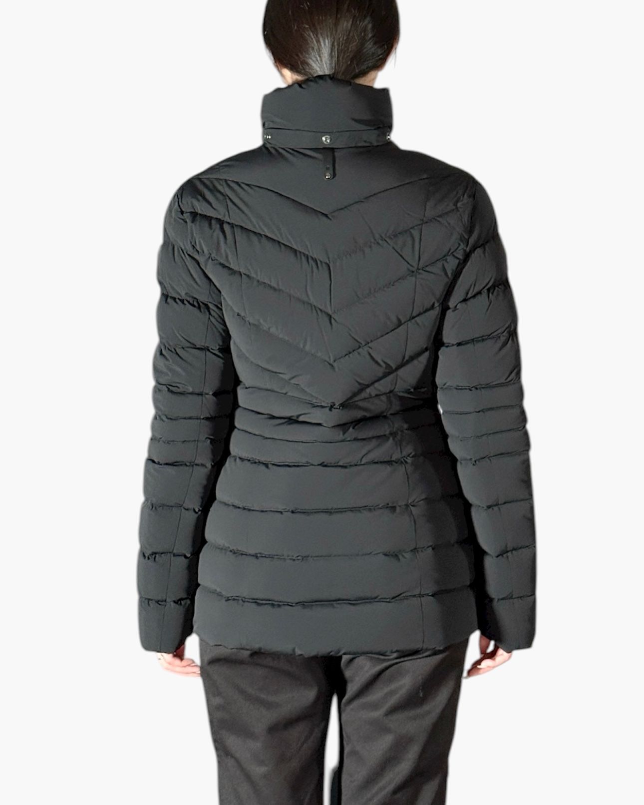 【25AW】PATSY-BX / ファー付きストレッチダウンジャケット (ブラック) / レディース