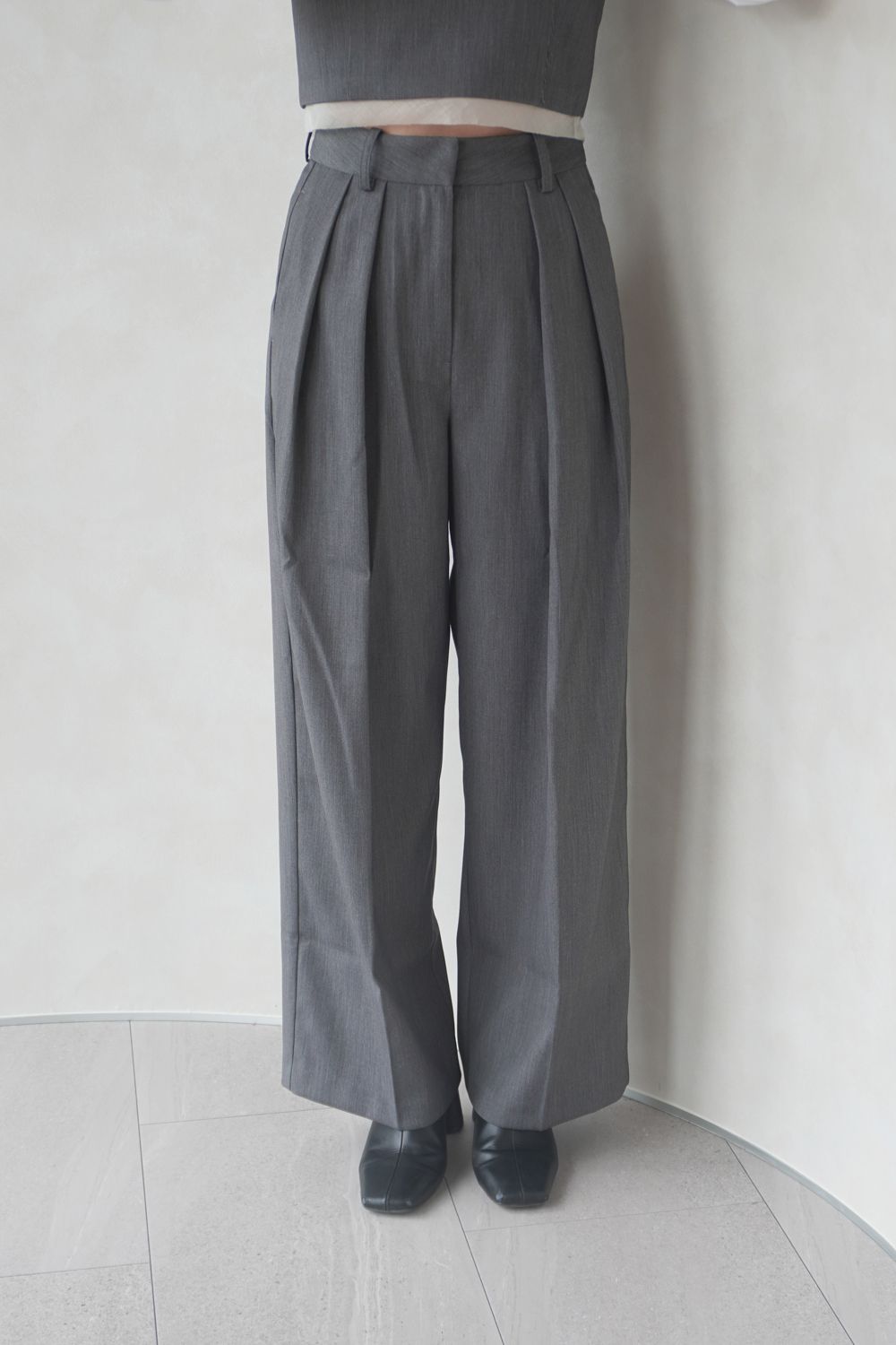 Tuck Twill Pants / タックツイルパンツ (チャコールグレー)