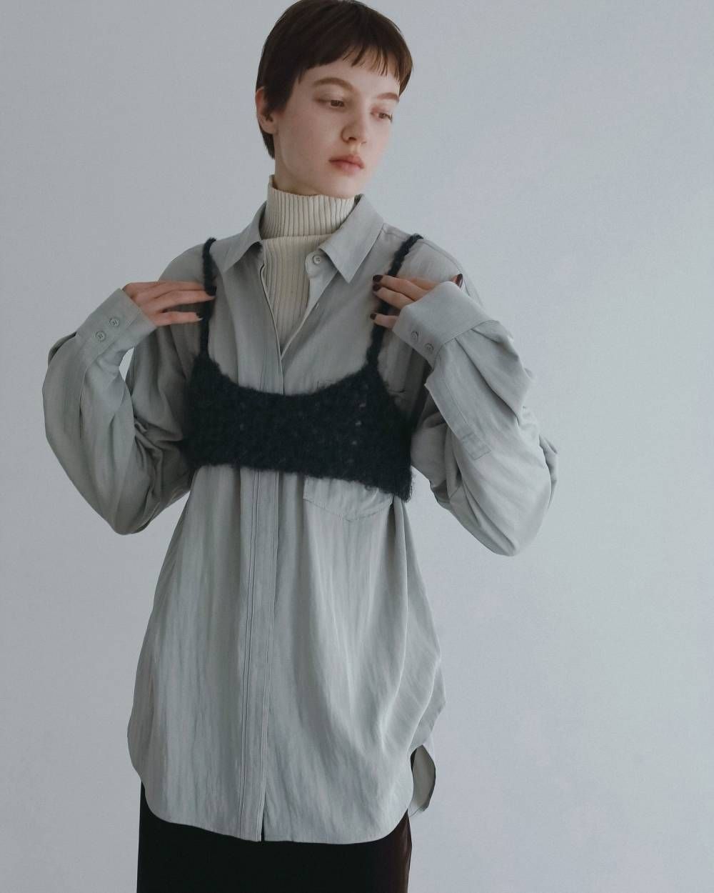 スリットタートルニット (アイボリー) Slit Turtle Knit (Ivory) / 26AW 【6月29日まで期間限定予約】