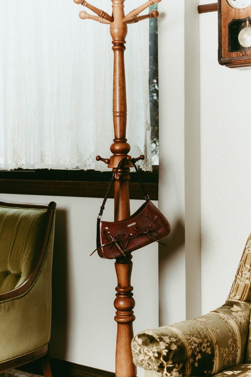 ribbon accent bag (Burgundy) / リボンアクセントバッグ (バーガンディ) / 26SS