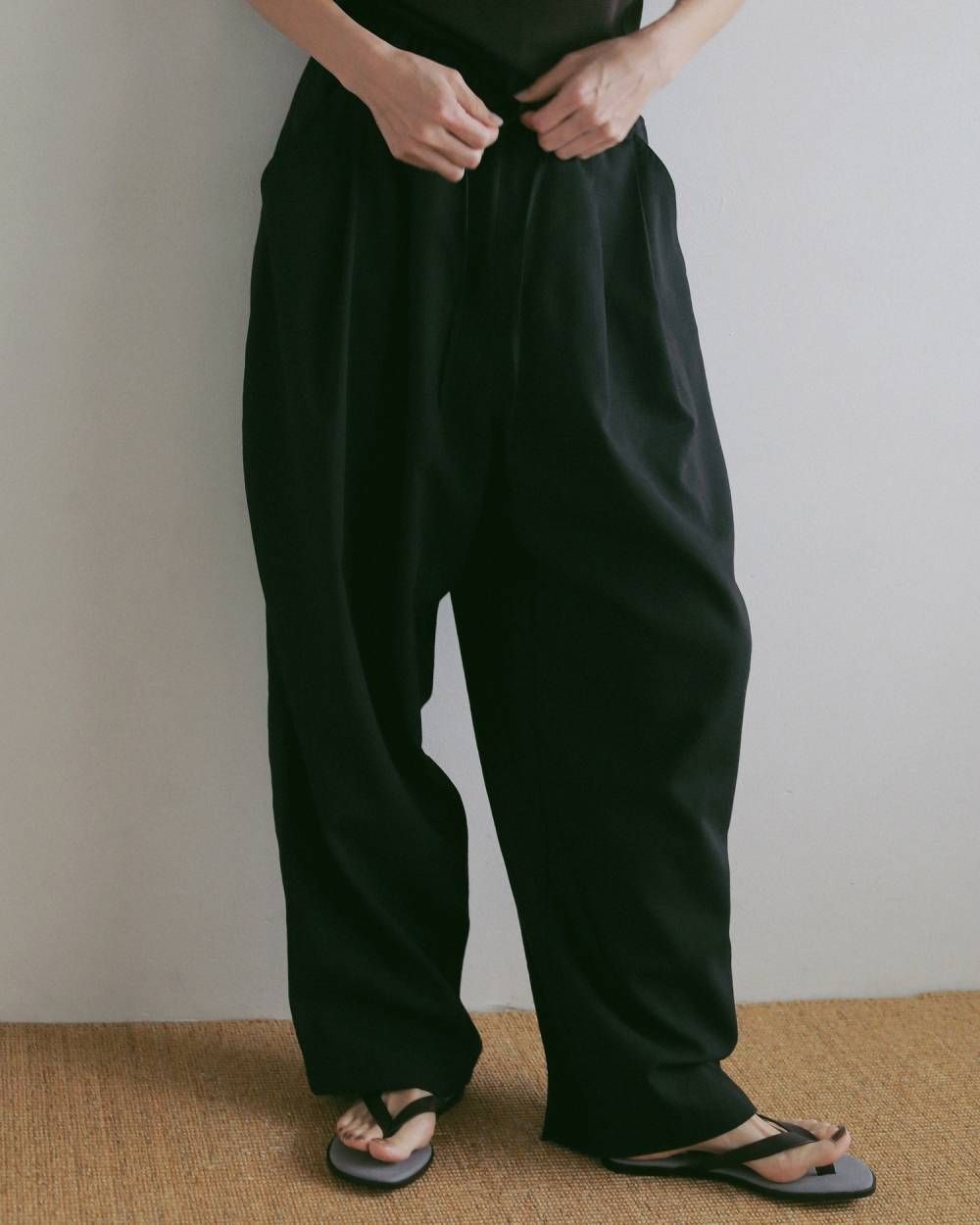 リネンラフパンツ (ブラック) Linen Rough Pants (Black) / 27SS