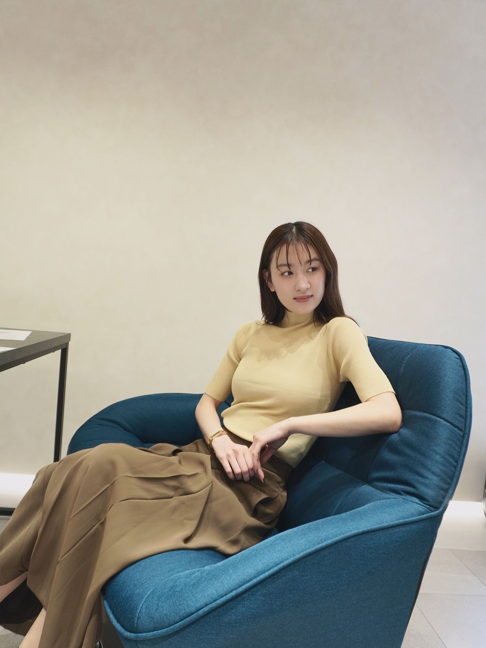 Halfsleeve Rib Knit / ハーフスリーブ リブニット (クリーム)