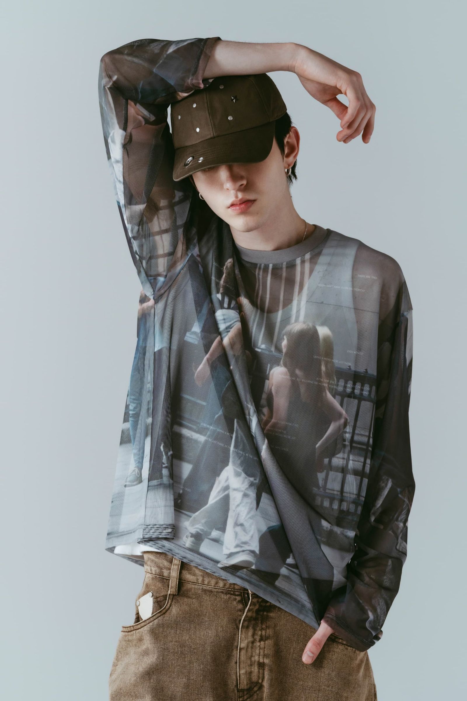 シアープリント ロングスリーブTシャツ (ガールズ) school sheer long-sleeve tee(unisex) (Girls) /  26SS