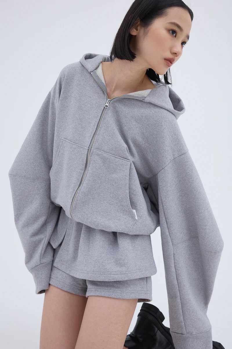 Edge forme ZIP hoodie / エッジフォーム ジップフーディ (グレー)