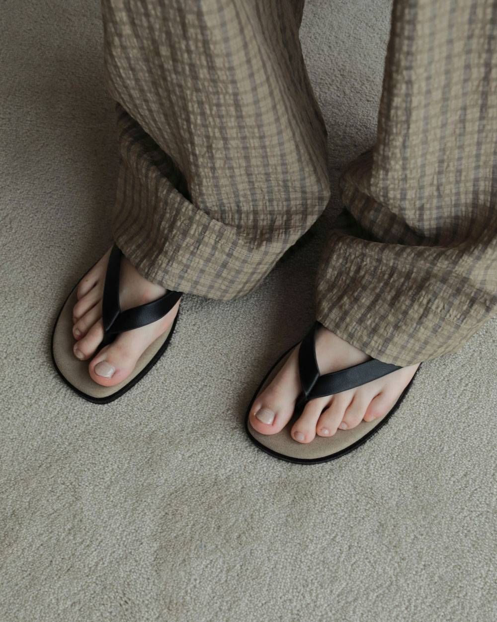 バイカラー トングサンダル (ブラック) Bicolor Tongs Sandals (Black) / 27SS