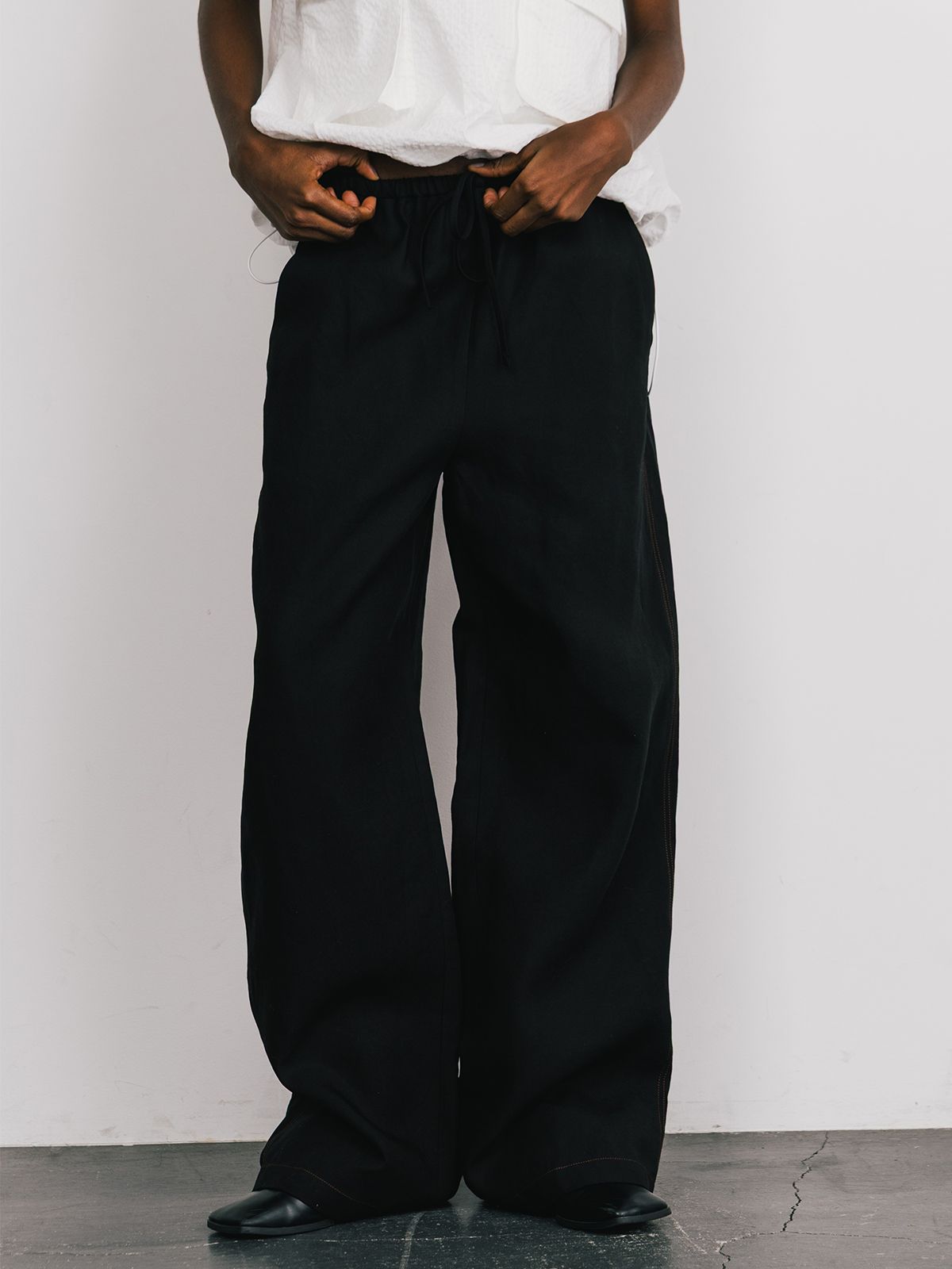 【25SS】TENCEL STITCH PANTS / テンセルステッチパンツ (ブラック)