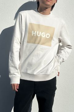 【残り1点】【HUGO RED】コットンテリー レギュラーフィット スウェットシャツ  (オープンホワイト)