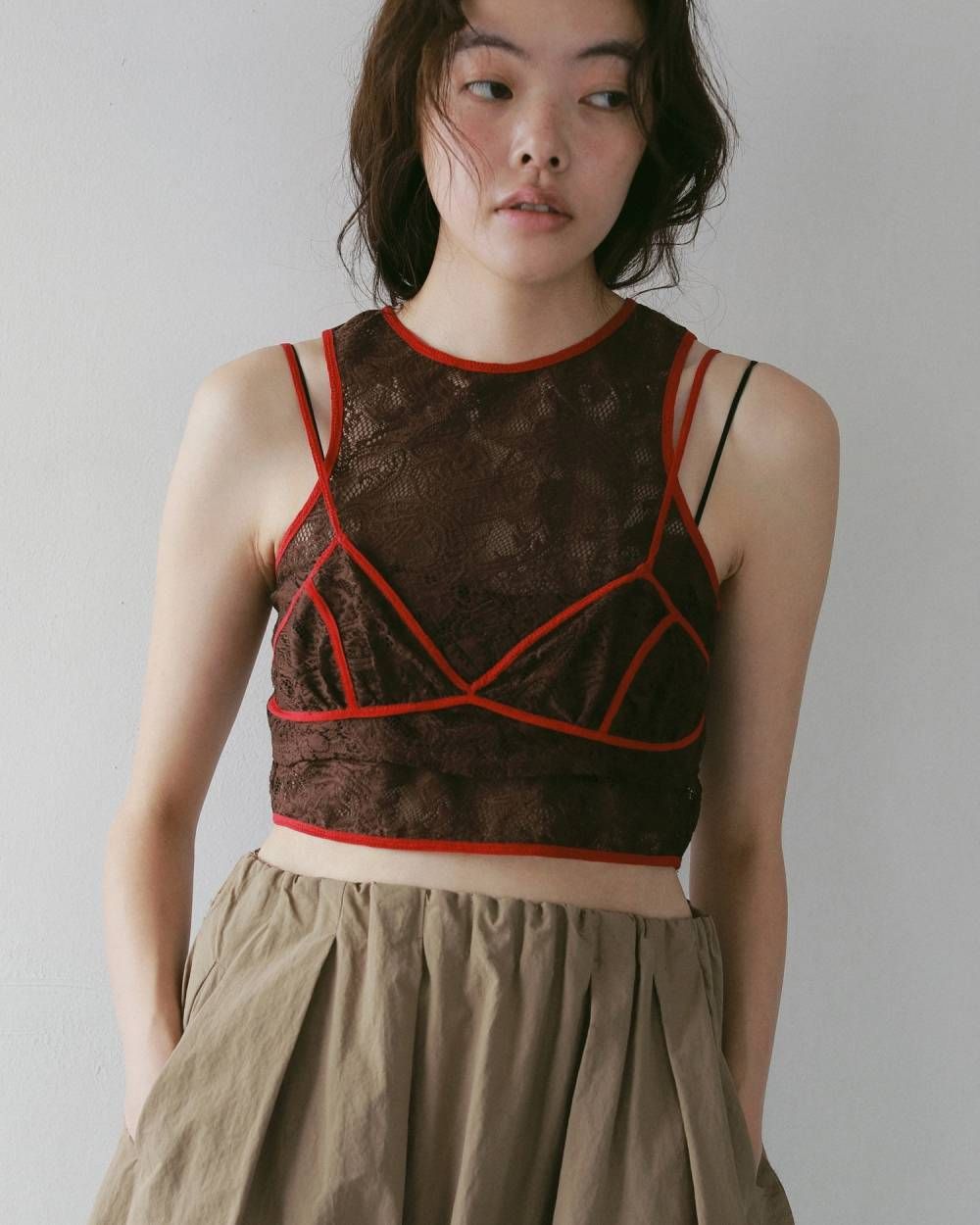 パイピングレース ブラトップ (ブラウン) Piping Lace Bratop (Brown) / 27SS