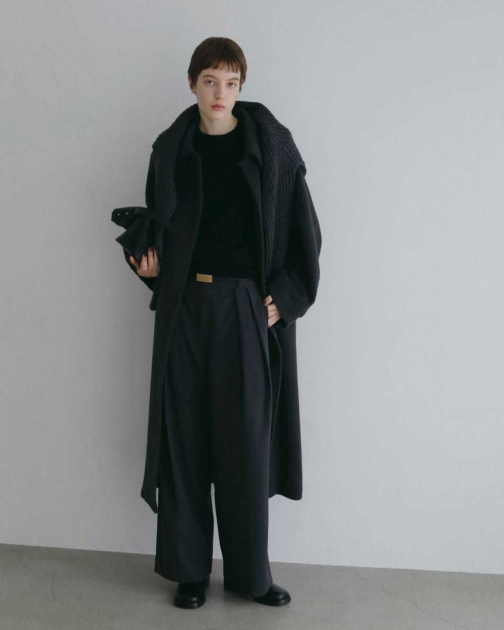 ステンカラーオーバーコート (チャコールグレー) Soutiencollar Over Coat (Charcoal gray) / 26AW 【6月29日まで期間限定予約】