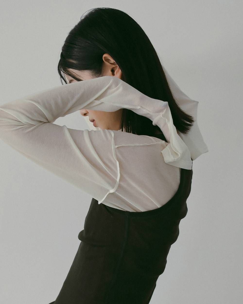 Sheer Long T-Shirts (Ivory) / シアーロングスリーブ Tシャツ (アイボリー) / 26SS