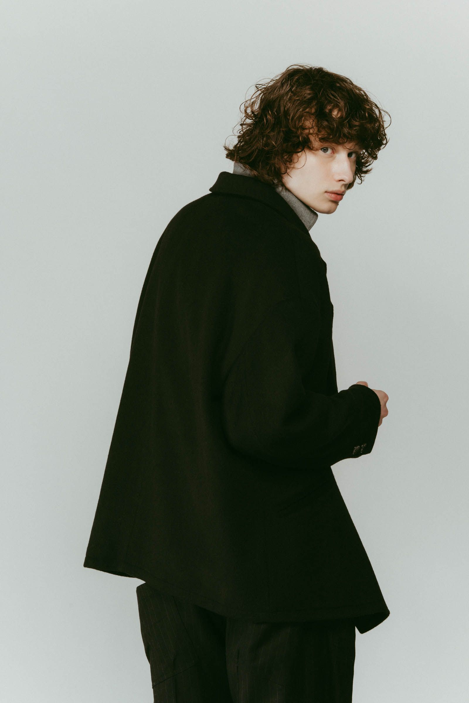 muffler overlay jacket(unisex) / マフラー オーバージャケット (ブラック) / 25AW