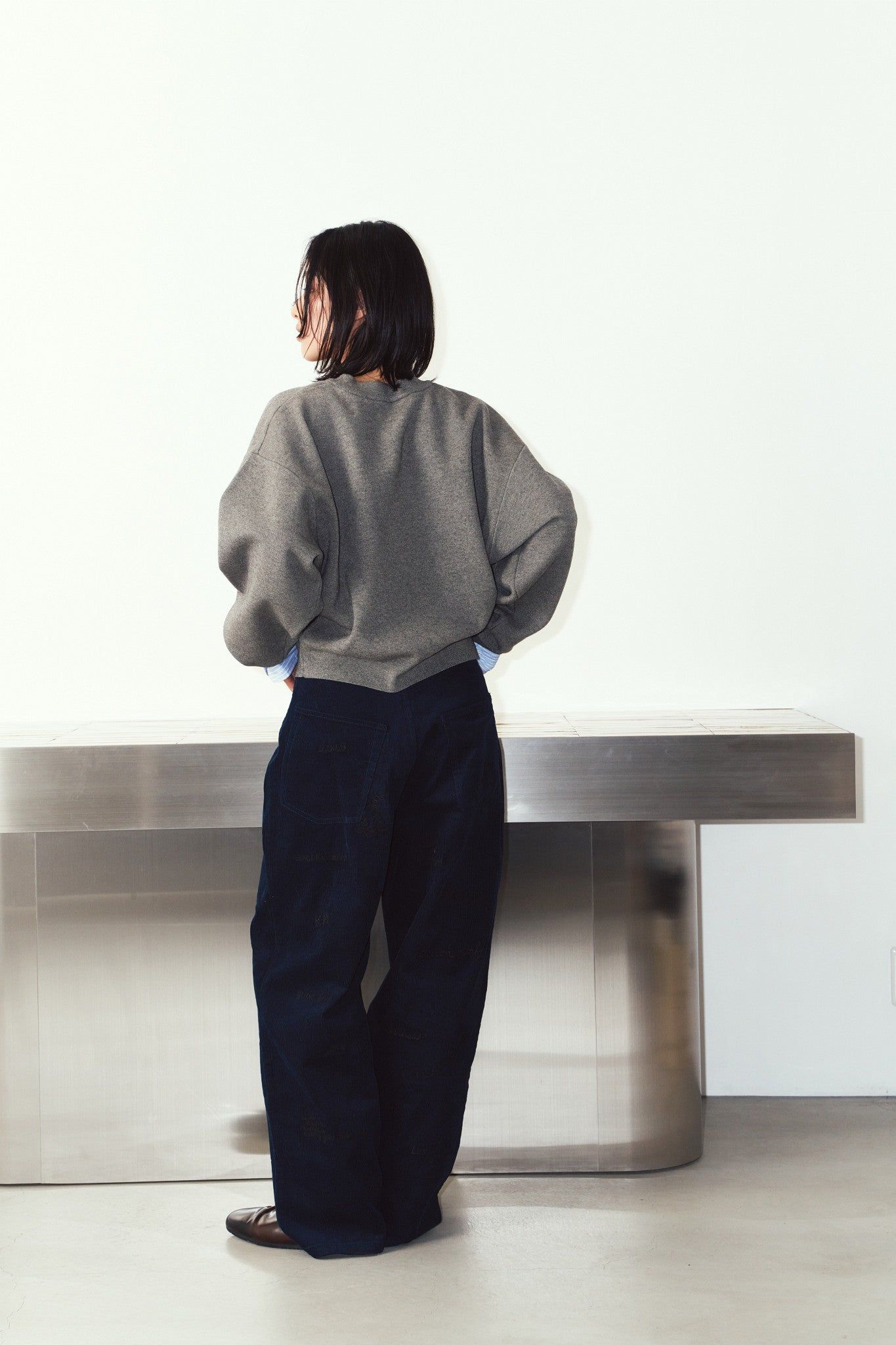 【LADIESサイズ】2ウェイ ノームコア ニット (グレー) 2way cuffs normcore knit (Gray) / 26AW