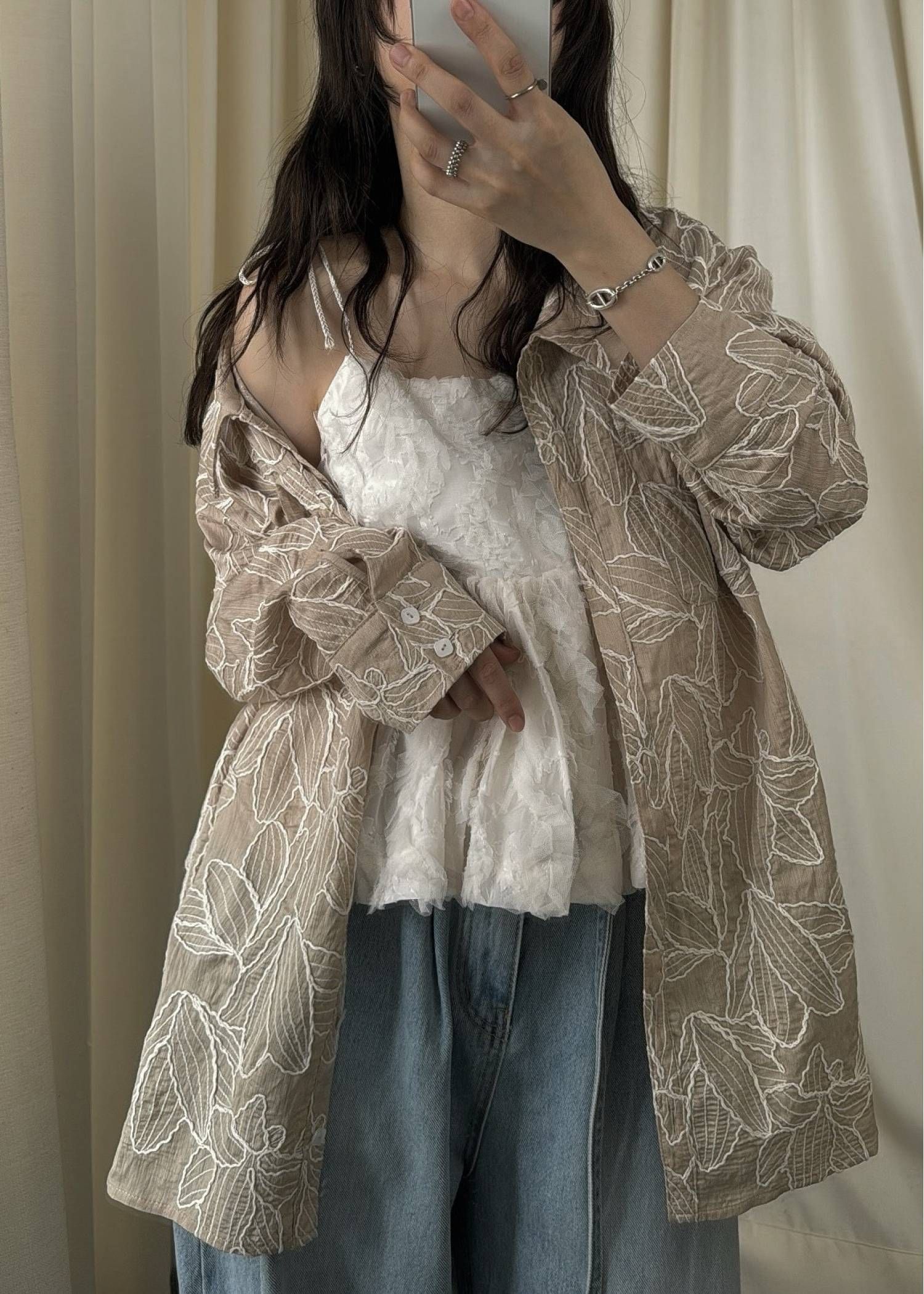 エンブロイダリー リラックス シャツ (ベージュ) thread embroidery relax SH (Beige) /  26SS
