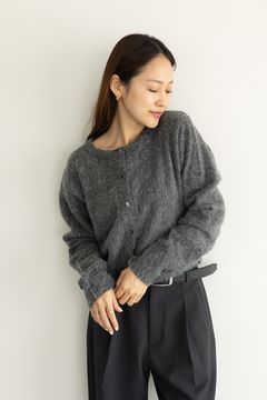 2wayソフトニットカーディガン (グレー)