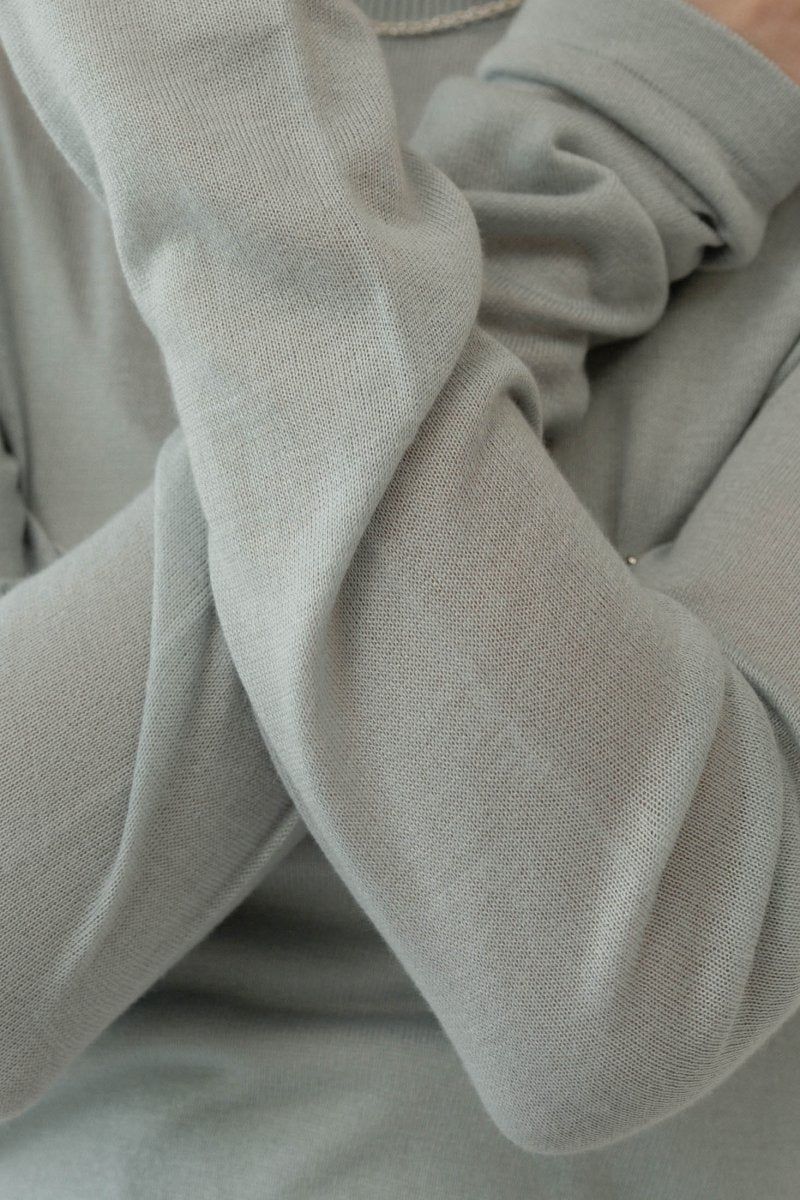 cropped sheer knit / クロップドシアーニット (ライトブルー) / 25SS