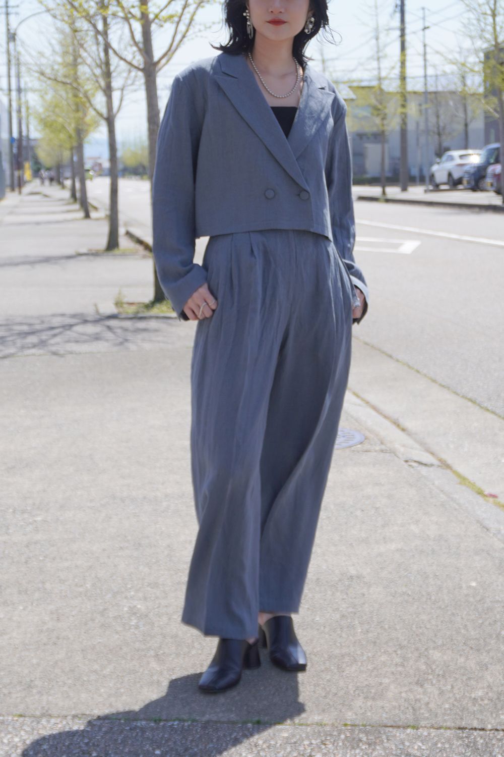 CASA FLINE - CROPPED LINEN JACKET / クロップド丈 リネン