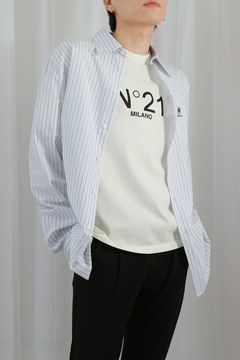 PALM TREE STRIPED SHIRT / パームツリーストライプシャツ / メンズ (ホワイト)