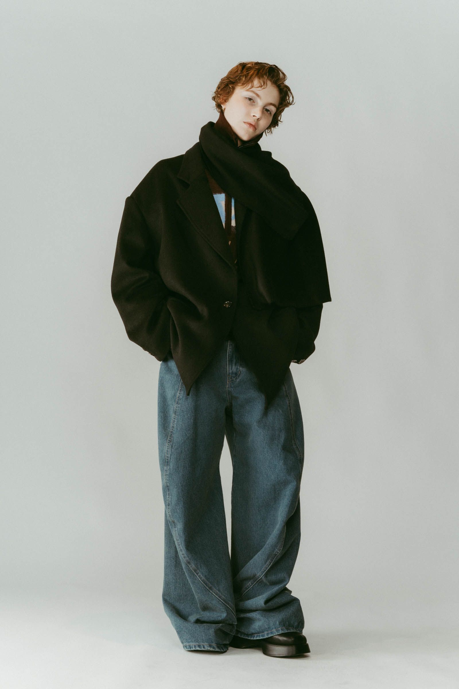 muffler overlay jacket(unisex) / マフラー オーバージャケット (ブラック) / 25AW