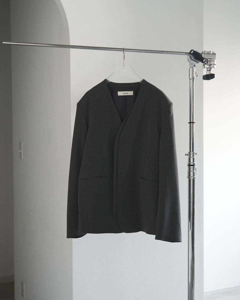 Collarless Over Jacket / カラーレスオーバージャケット (グレー)