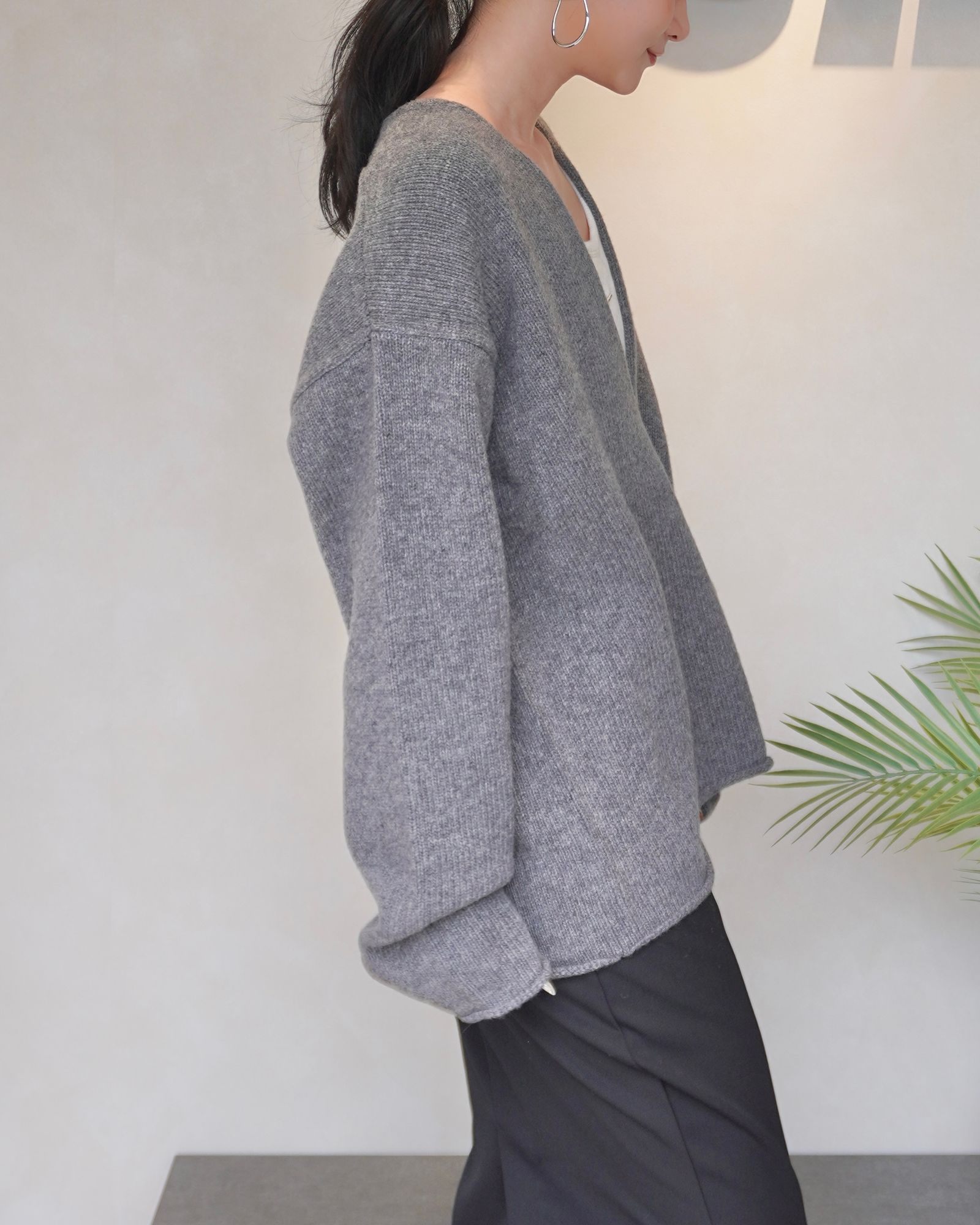 【25AW】HAMILTON V NECK KNIT / ハミルトン Vネックニット (グレー)