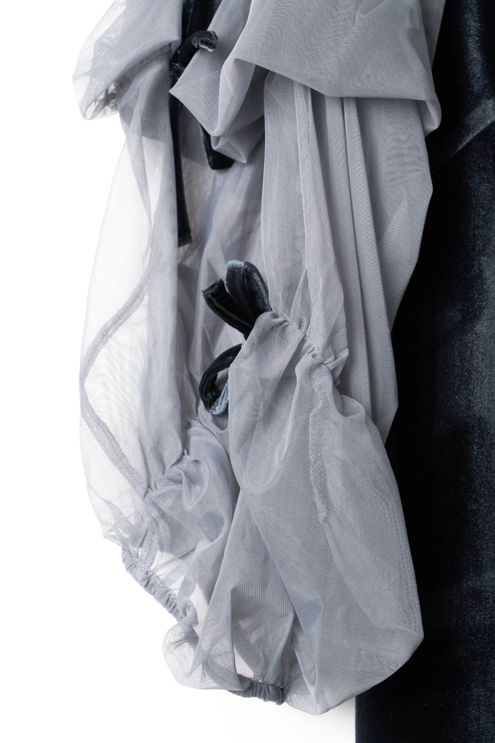 ドレープ チュールドレス (ブルーグレー) draped tulle dress (Bluegray) / 26AW
