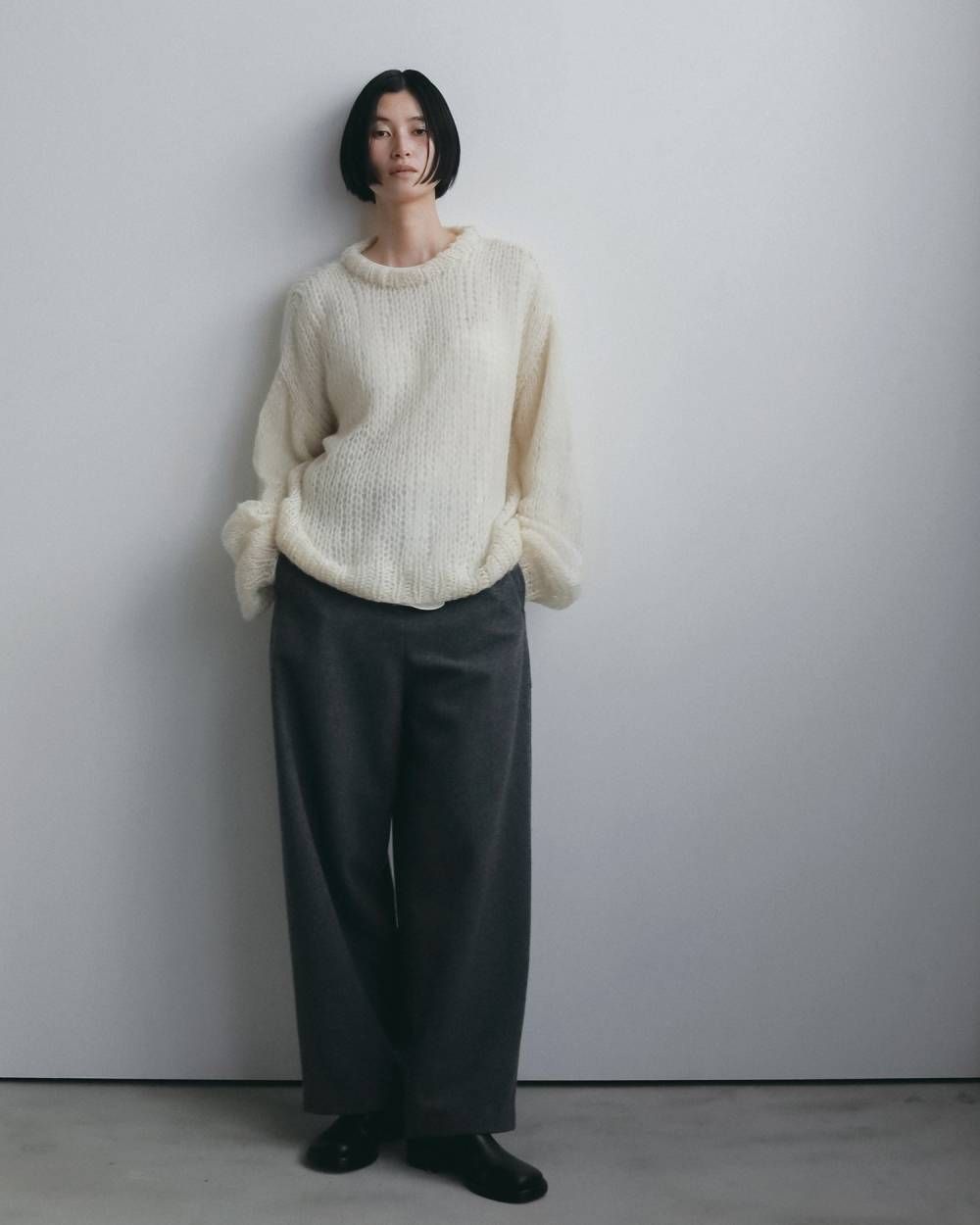 ウールコクーンパンツ (チャコールグレー) Wool Cocoon Pants (Charcoal gray) / 26AW 【6月29日まで期間限定予約】