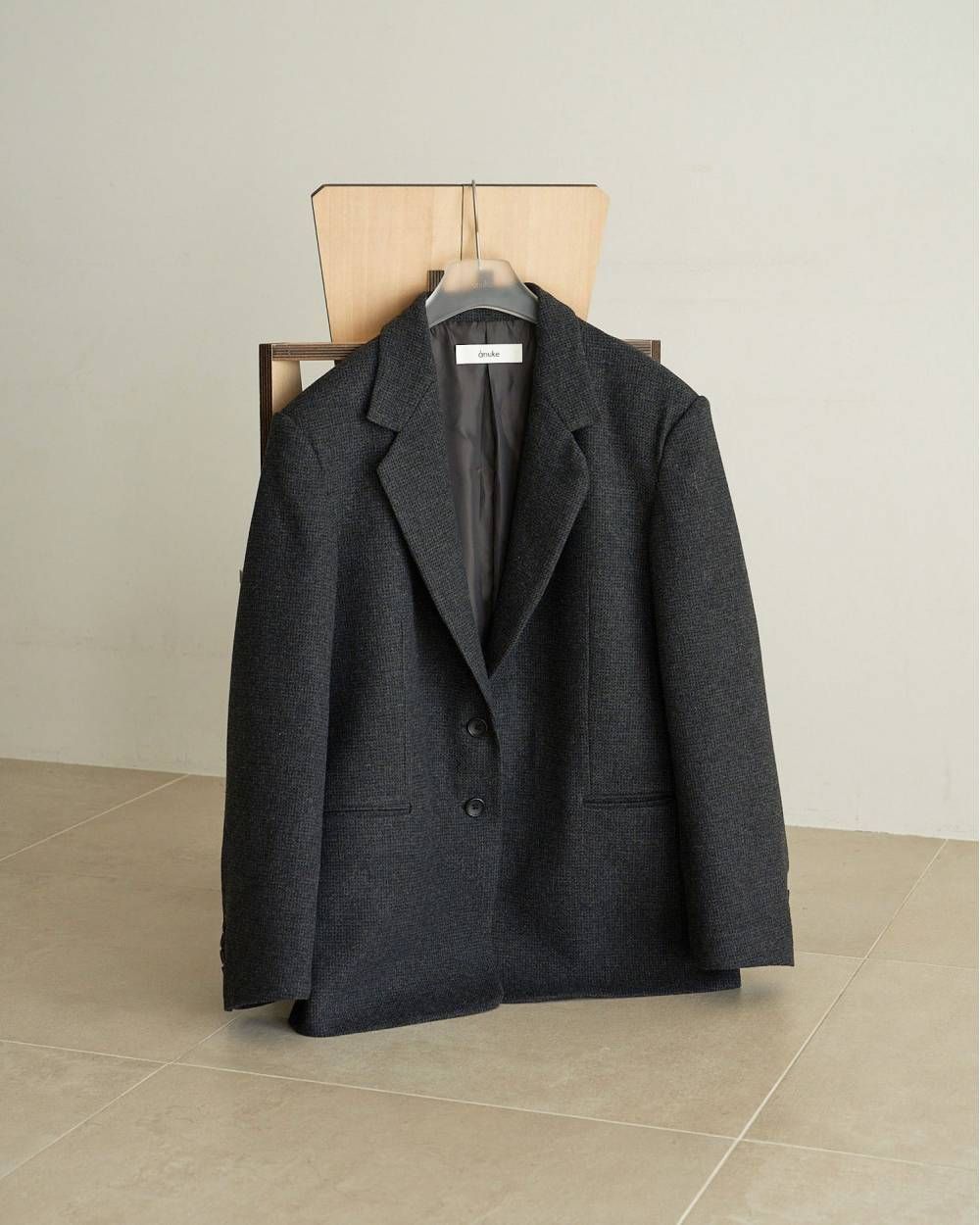 ヘリンボーン ウール ジャケット (チャコールグレー) Herringbone Wool Jacket (Cgray) /  26AW