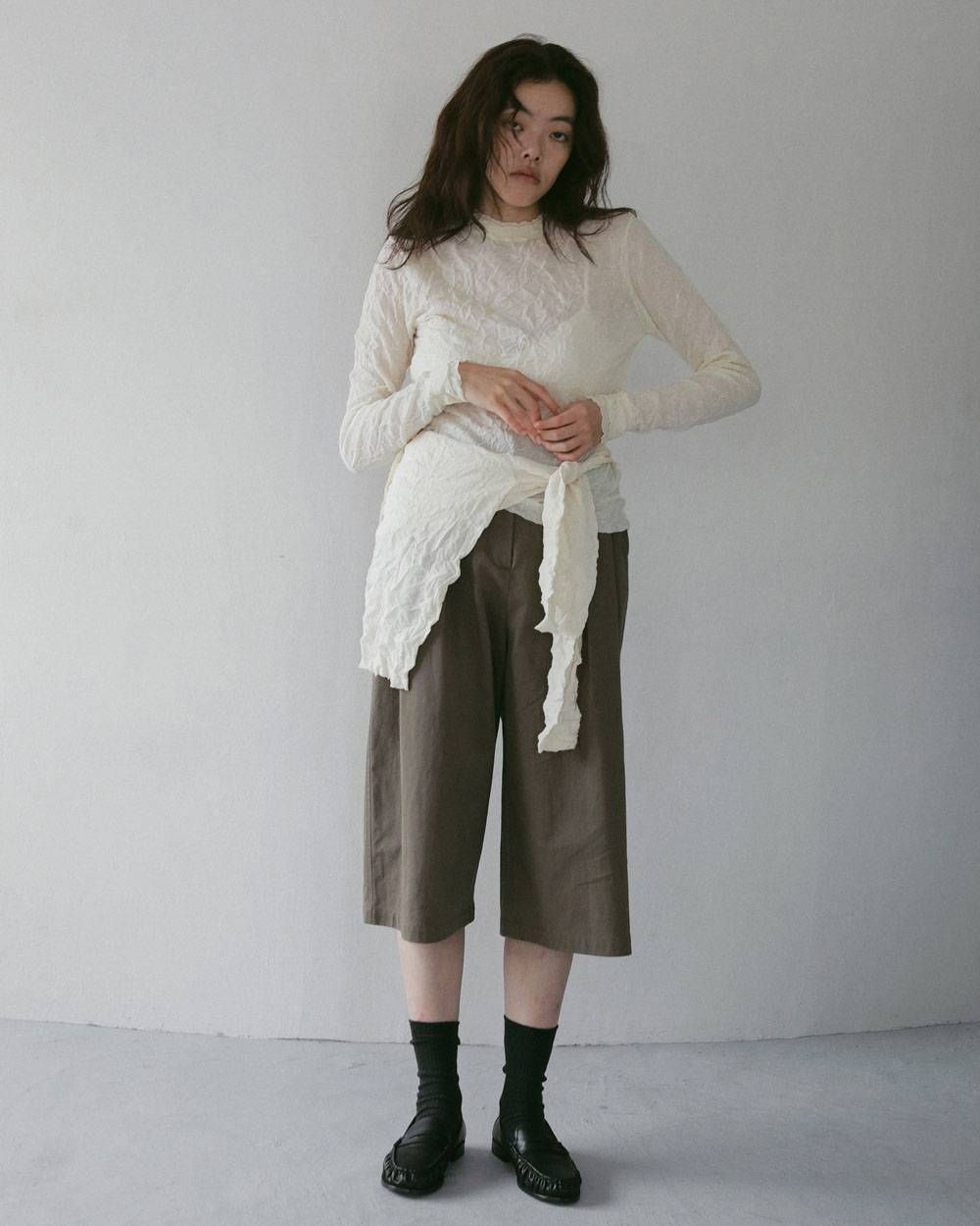 ウォッシャーニットカーディガン (アイボリー) Washer Knit Cardigan (Ivory) / 27SS