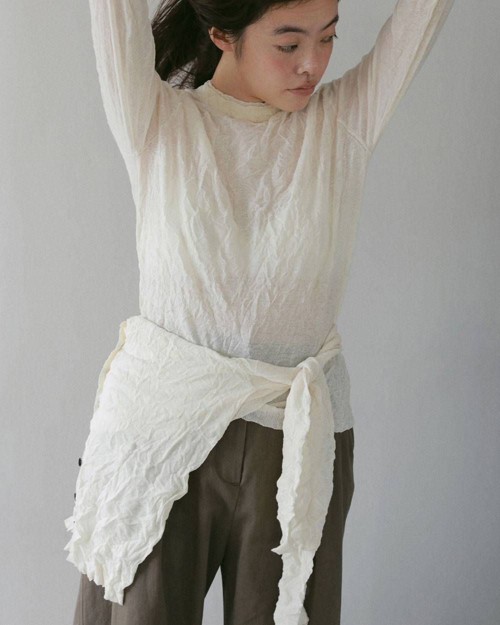 ウォッシャーニットカーディガン (アイボリー) Washer Knit Cardigan (Ivory) / 27SS