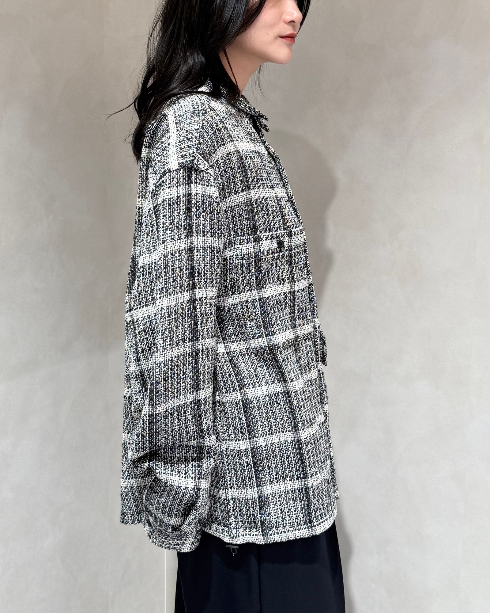 Sheer Tweed Beta Shirt / シアーツイード ベータシャツ (ホワイト)