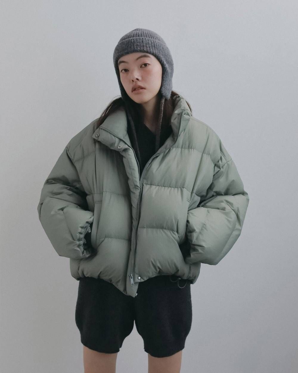 リブニット フライトキャップ (チャコールグレー) Ribknit Flight Cap (Charcoal gray) / 26AW 【6月29日まで期間限定予約】