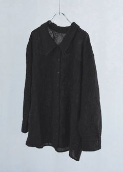 エンブロイダリー リラックス シャツ (ブラック) thread embroidery relax SH (Black) /  26SS
