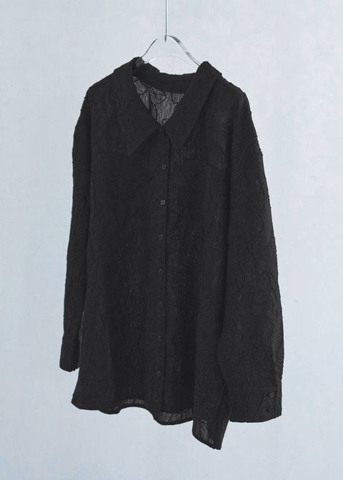 エンブロイダリー リラックス シャツ (ブラック) thread embroidery relax SH (Black) /  26SS