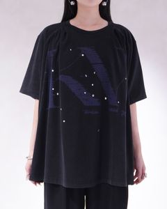 タック オーバーサイズTシャツ (ブラック) tuck detail oversized tee(unisex) (Black) /  26SS