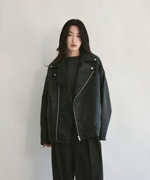 【25AW】Eco Leather Riders Jacket (ブラック) / エコレザーライダースジャケット / フェイクレザー