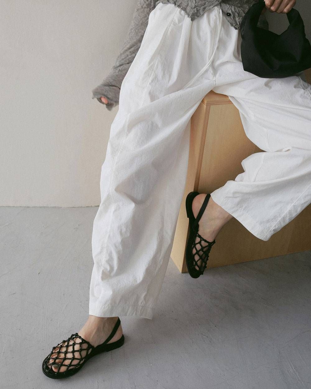 フラットシューズサンダル (ブラック) Braid Flat Shoes (Black) / 27SS